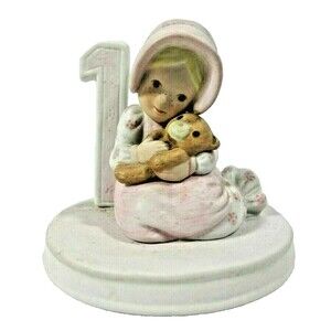 Holly Hobbie Year 1 Birthday Collection Bisque Porcelain Figurine Vintage 1982